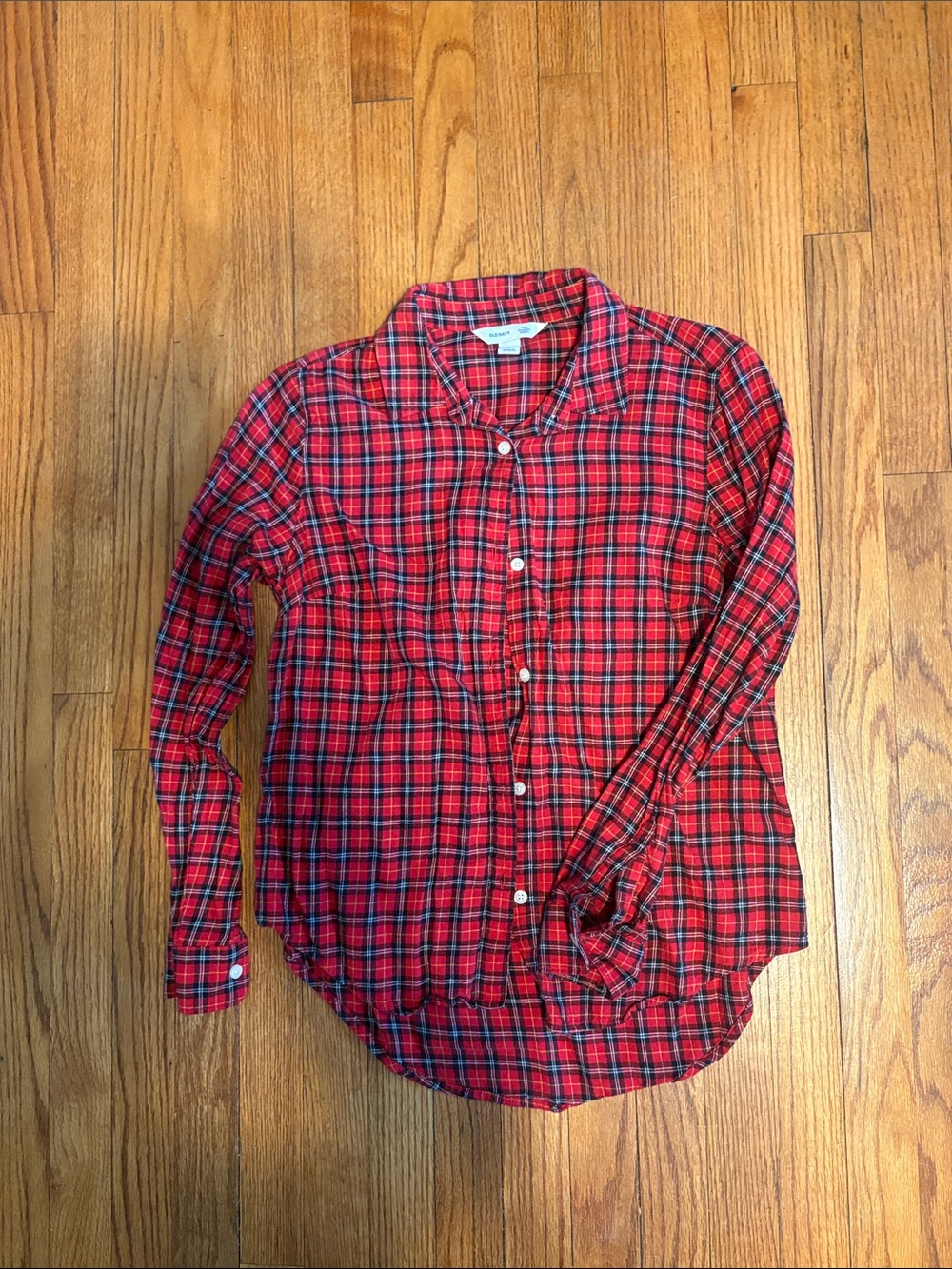 Old Navy Red Plaid Button-Down Shirt